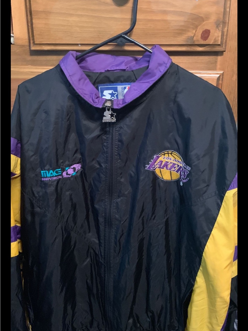 STARTER Los Angeles Lakers Black, Purple & Yellow Windbreaker Jacket